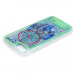 Wholesale iPhone 7 LED Flash Design Liquid Star Dust Case (Dream Catcher Green)